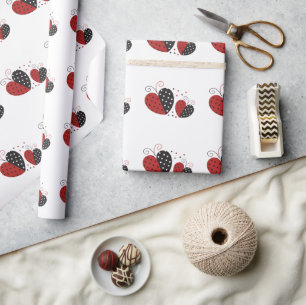 Papier Cadeau Ladybug Heart mignon