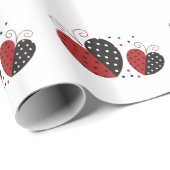 Papier Cadeau Ladybug Heart mignon (Coin rond)