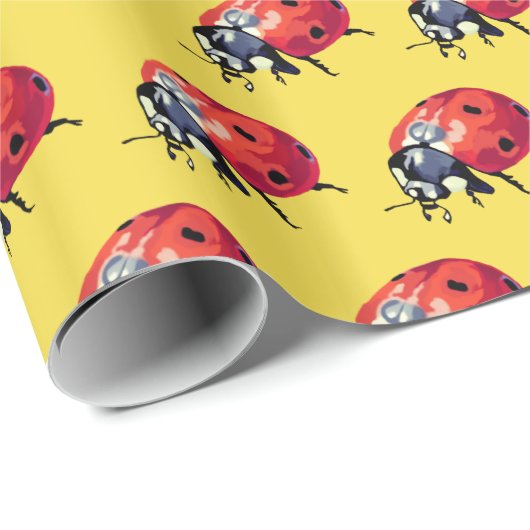 Papier Cadeau Ladybug, papier de recouvrement Motif Ladybugs (Coin rond)
