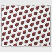 Papier Cadeau Ladybug parties scintillant scintille motif rouge  (Plat)