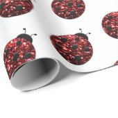 Papier Cadeau Ladybug parties scintillant scintille motif rouge  (Coin rond)