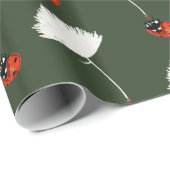 Papier Cadeau Ladybug Plante Fly (Coin rond)
