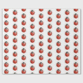 Papier Cadeau Ladybugs Rouges Anniversaire (Plat)