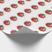 Papier Cadeau Ladybugs Rouges Anniversaire (Coin)