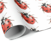 Papier Cadeau Ladybugs Rouges Anniversaire (Coin rond)