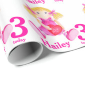 Papier Cadeau L'âge nommé de filles a peint l'enveloppe (Coin rond)