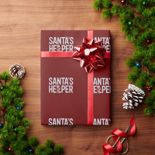 Papier Cadeau L'aide de Noël du Père Noël (Cadeau de vacances)
