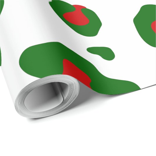 Papier Cadeau laide poster de animal léopard de Noël (Coin rond)