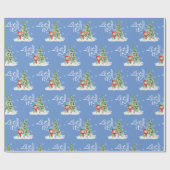 Papier Cadeau Laisse-le neiger | Beau Noël bleu (Plat)