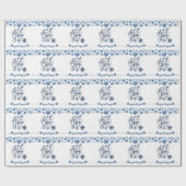 Papier Cadeau Laisser la neige Bleu blanc papier d'enveloppement (Plat)