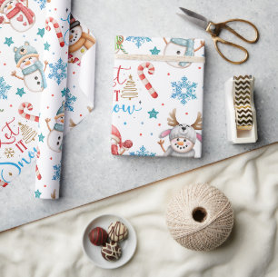 Papier Cadeau Laisser la neige Snowman Motif Noël