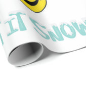 Papier Cadeau Laisser Neige Joyeux Visage (Coin rond)