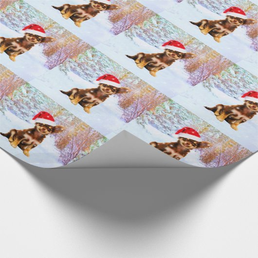 Papier Cadeau Laisser neiger Noël Chihuahua Chig (Coin)