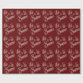 Papier Cadeau Laisser neiger rouge blanc neige Flake Noël (Plat)