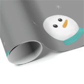 Papier Cadeau Laisser neiger Snowman (Coin rond)