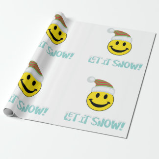 Papier Cadeau Laissez Tomber la Neige Visage Heureux