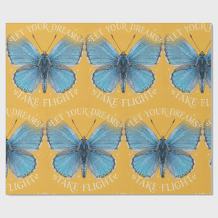 Papier Cadeau Laissez vos rêves prendre leur envol Papillon Bleu