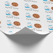 Papier Cadeau Lait et biscuits Meilleurs amis BFF Friendship Art (Coin)