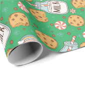 Papier Cadeau Lait Et Cookies Motif De Noël (Coin rond)