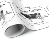 Papier Cadeau Lait Français vintage Avec Vache Vintage (Coin rond)