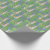 Papier Cadeau Lama d'aquarelle et motif de Catus (Coin)