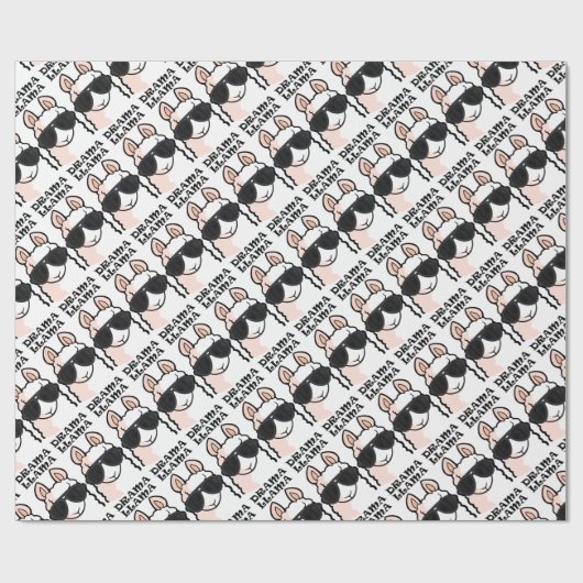 Papier Cadeau Lama de drame (Plat)