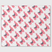 Papier Cadeau Lama rose mignon (Plat)