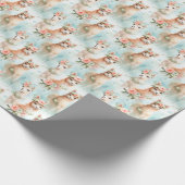 Papier Cadeau Lamas d'aquarelle mignonne - (Coin)