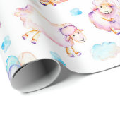 Papier Cadeau Lambeaux flottants Nuages dans les Pastels (Coin rond)