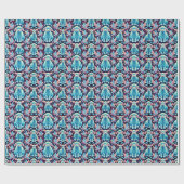 Papier Cadeau LAMBS ~ Nuances Motifs BLEU ~ (Plat)