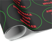 PAPIER CADEAU L'AMÉRIQUE FONCTIONNE SUR LE PAPIER DE LAVAGE MILL (Coin rond)