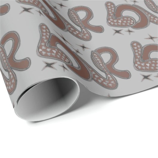 Papier Cadeau L'amour dans le style années 1960 (Coin rond)