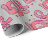 Papier Cadeau L'amour dans le style années 1960 (Coin rond)