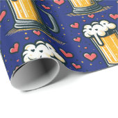 Papier Cadeau L'amour de la bière (Coin rond)