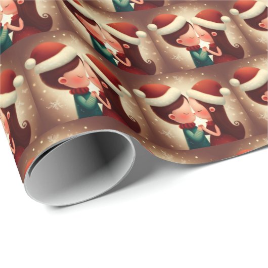 Papier Cadeau L'amour de Noël 2 (Coin rond)
