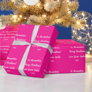 Papier Cadeau L'amour de Père Noël Hot Pink Noël