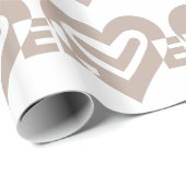 Papier Cadeau L'amour en gris (Coin rond)