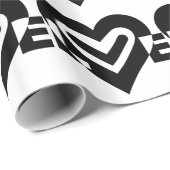 Papier Cadeau L'amour en noir (Coin rond)