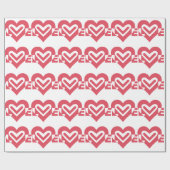 Papier Cadeau L'amour en rose cerise (Plat)