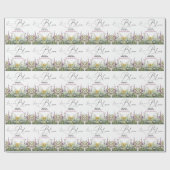 Papier Cadeau L'amour est en fleurs Fête de mariage champêtre Fl (Plat)