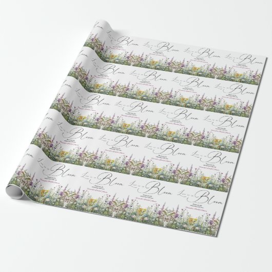 Papier Cadeau L'amour est en fleurs Fête de mariage champêtre Fl (Déroulé)