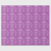 Papier Cadeau "L'amour est" noms personnalisés date et papier d' (Plat)