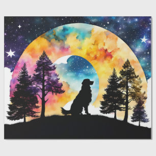 Papier Cadeau L'amour est un chien qui t'attend 