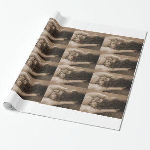 Papier Cadeau L'amour est : Une patte dans votre main