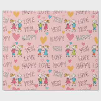 Papier Cadeau L'amour, le bonheur, oui ! par Natasha Us