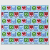 Papier Cadeau L'amour pour la paix Hanoukka (Plat)