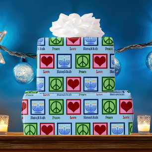 Papier Cadeau L'amour pour la paix Hanoukka