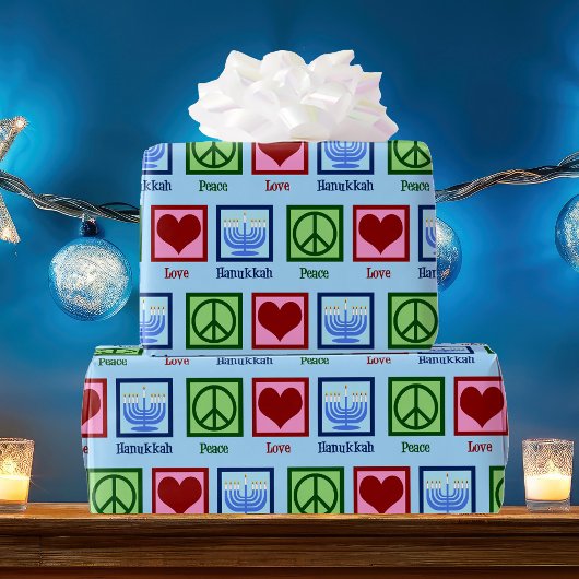 Papier Cadeau L'amour pour la paix Hanoukka
