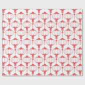 Papier Cadeau Lampions chinois rouges (Plat)