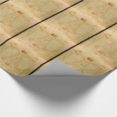 Papier Cadeau L'anatomie humaine, Vitruvien par Léonard de Vinci (Coin)